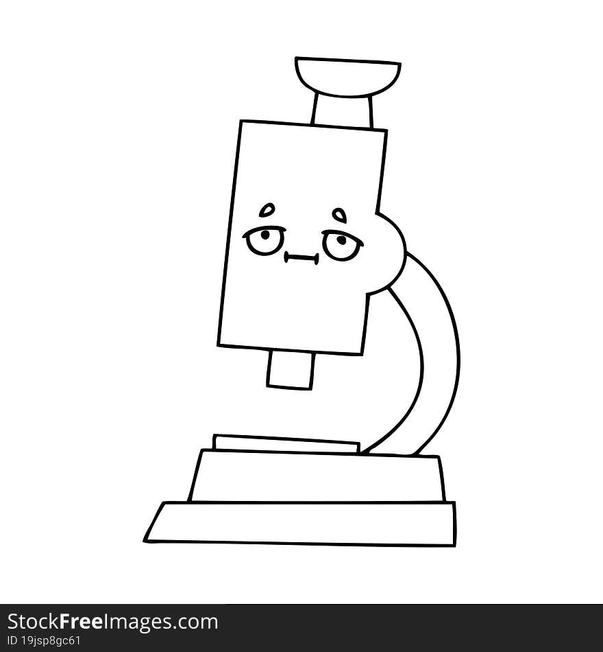 line drawing cartoon microscope