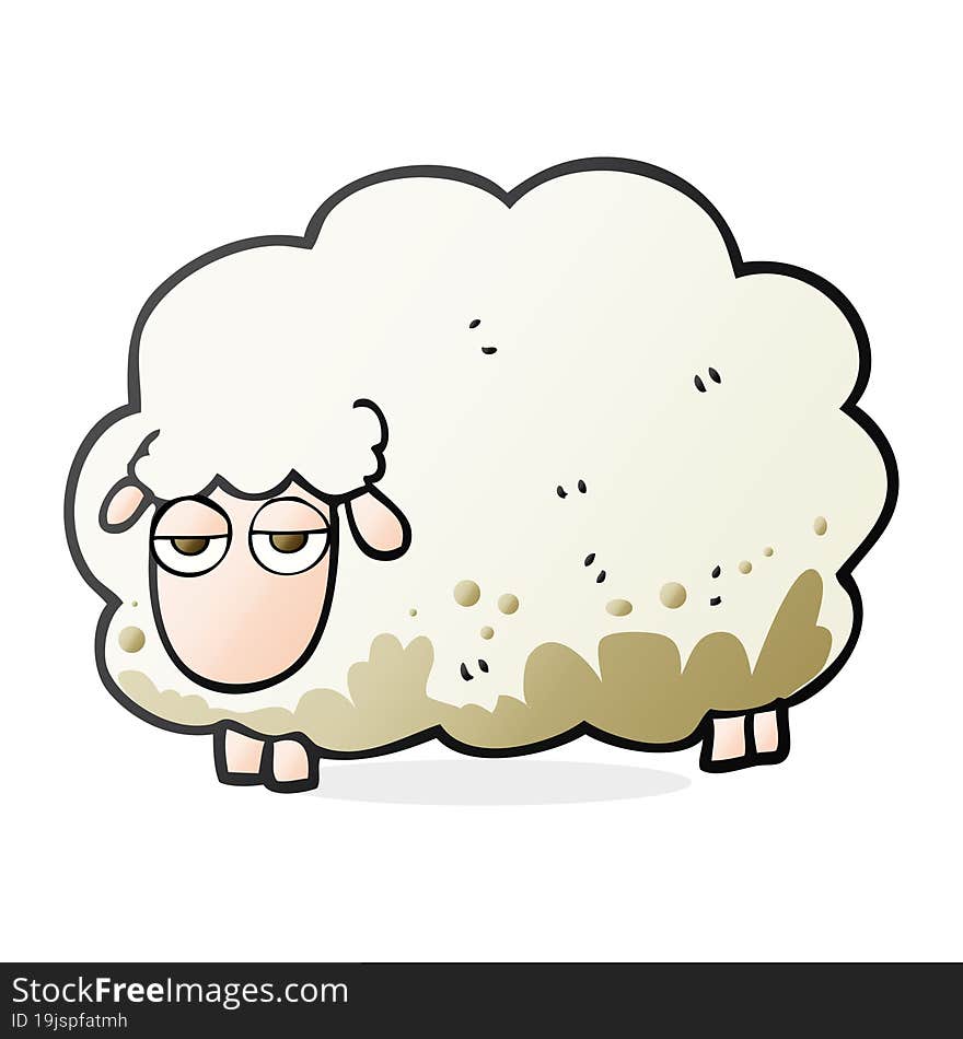 cartoon muddy winter sheep