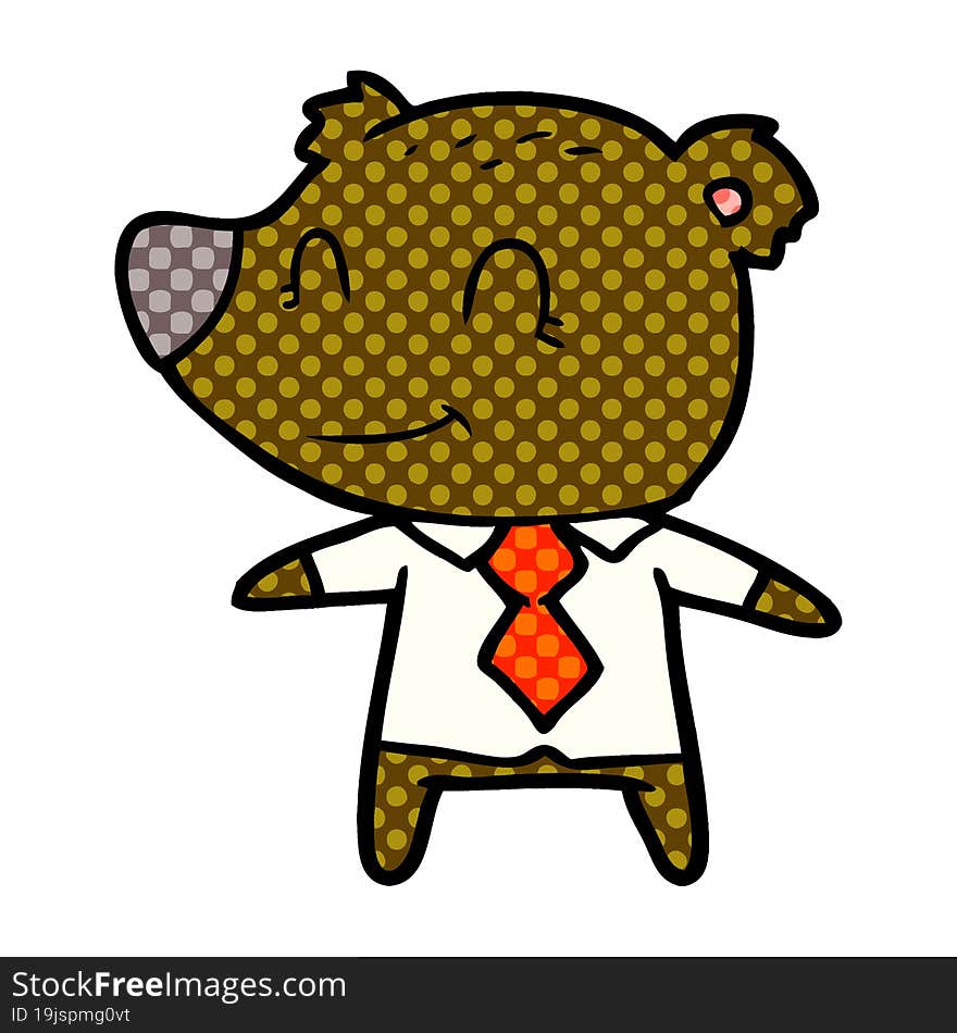 cartoon bear in shirt and tie. cartoon bear in shirt and tie