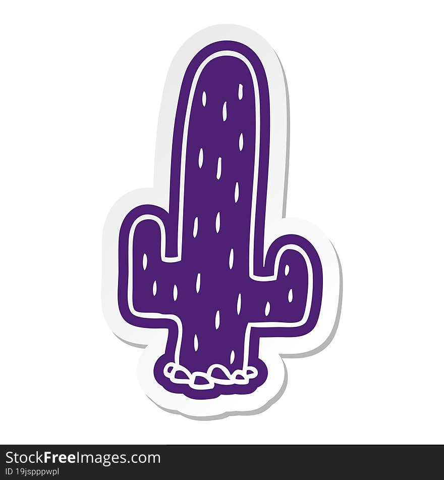 cartoon sticker of a cactus