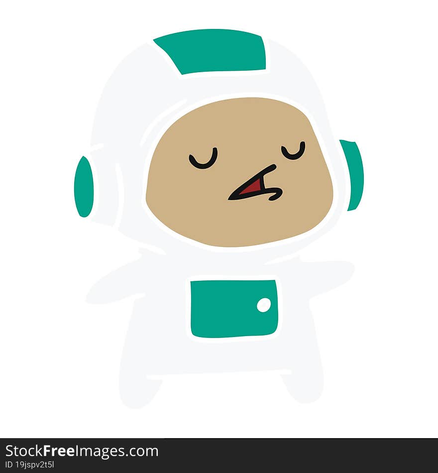 cartoon illustration of a kawaii cute astronaut boy. cartoon illustration of a kawaii cute astronaut boy