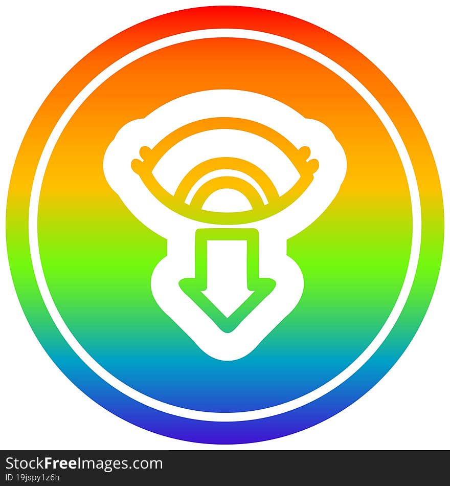 Staring Eye Circular In Rainbow Spectrum