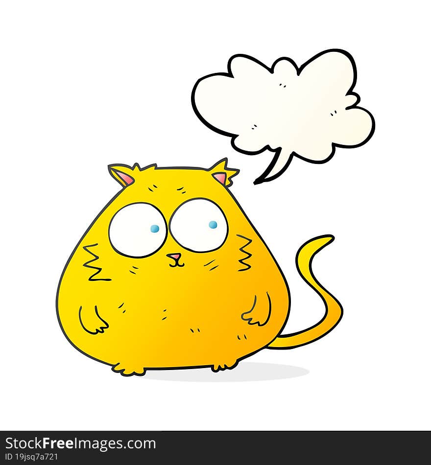 speech bubble cartoon fat cat