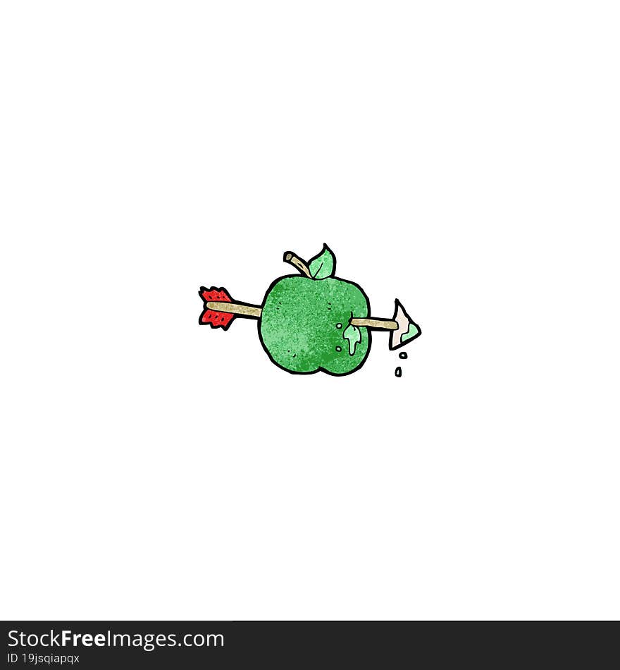 cartoon arrow through apple