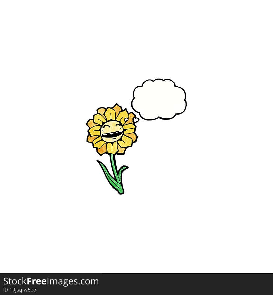 Cartoon Flower With Thought Bubble