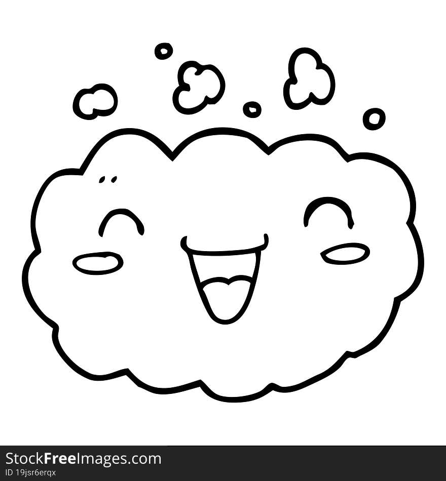 happy cartoon cloud