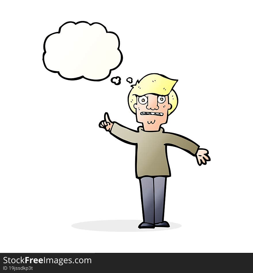 cartoon man asking question with thought bubble