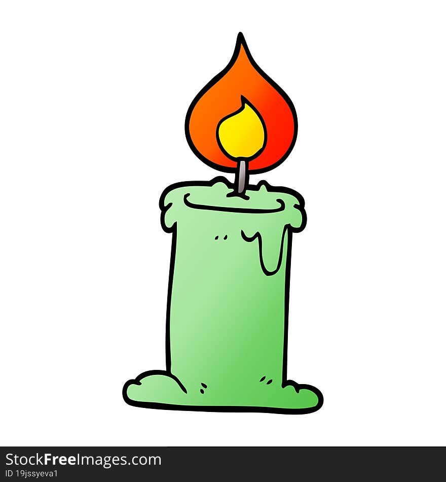 cartoon doodle lit candle