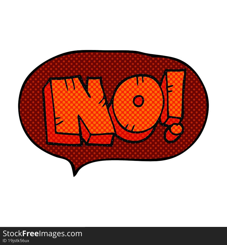 comic book speech bubble cartoon NO! shout