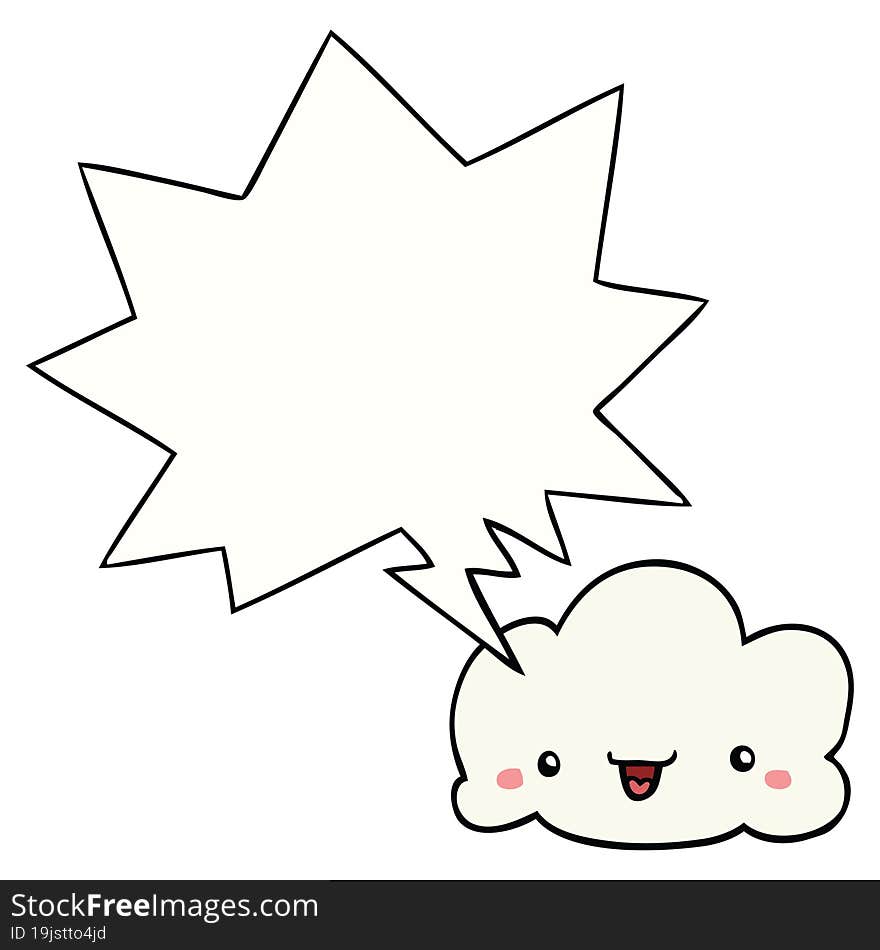 cartoon cloud and speech bubble