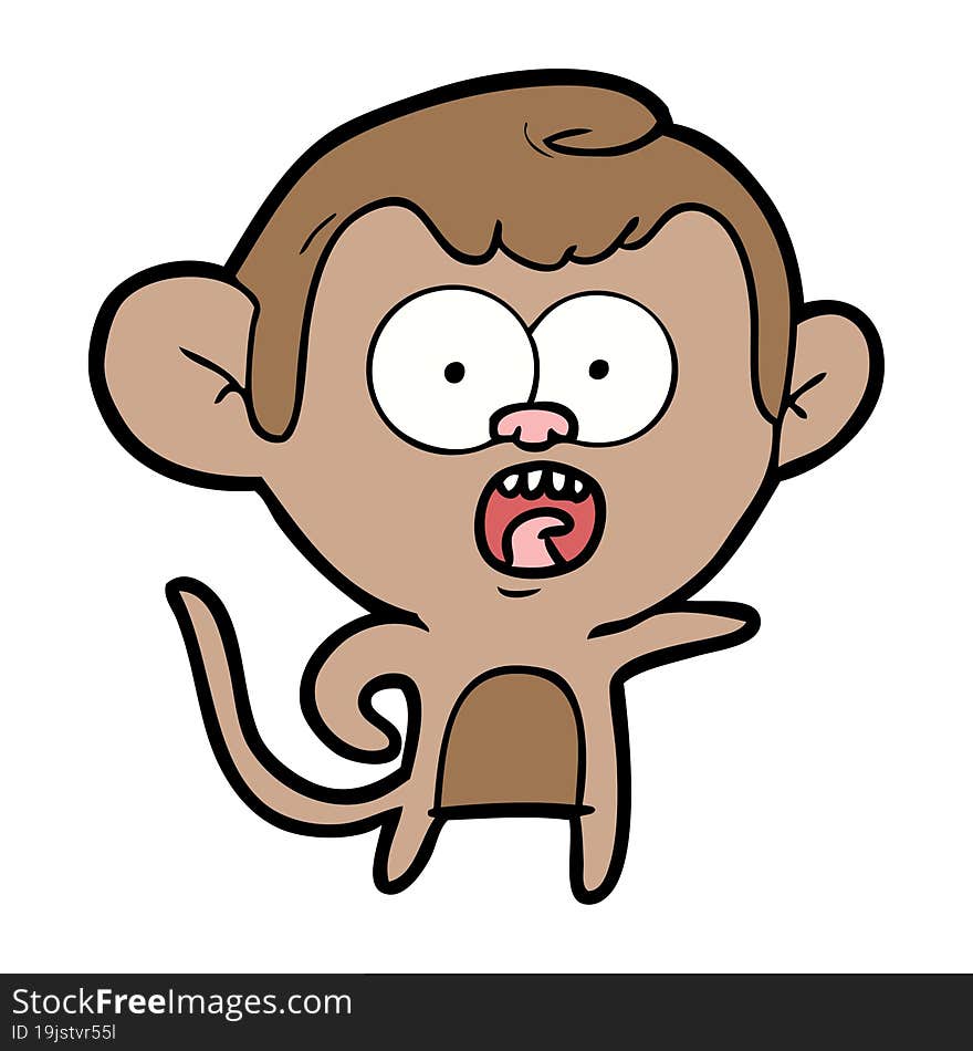 cartoon shocked monkey. cartoon shocked monkey