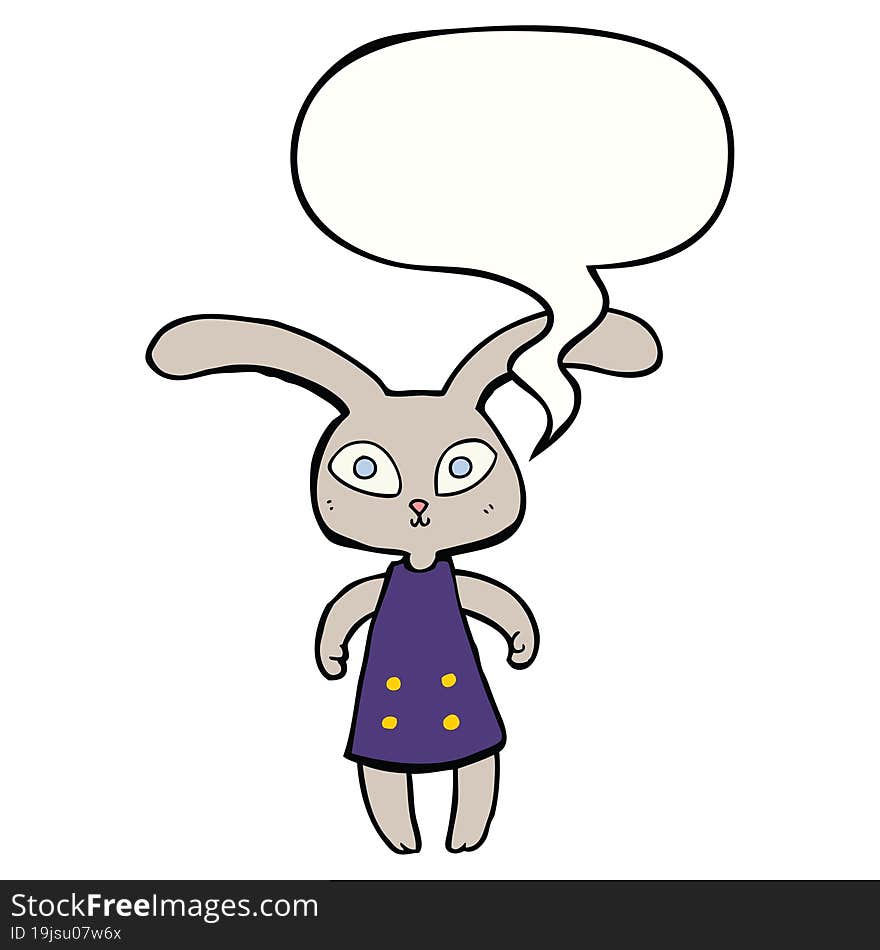 cute cartoon rabbit with speech bubble. cute cartoon rabbit with speech bubble