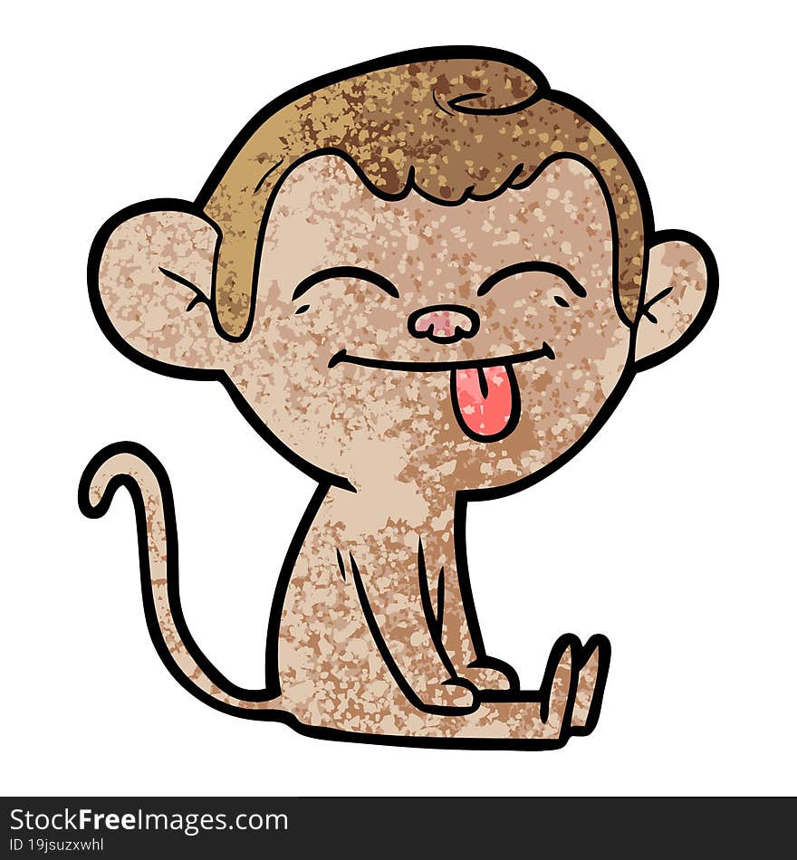 funny cartoon monkey sitting. funny cartoon monkey sitting