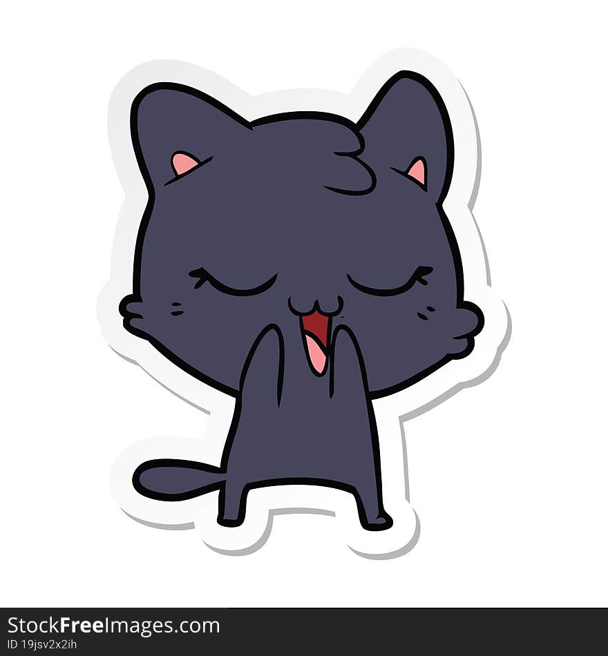 sticker of a cartoon cat