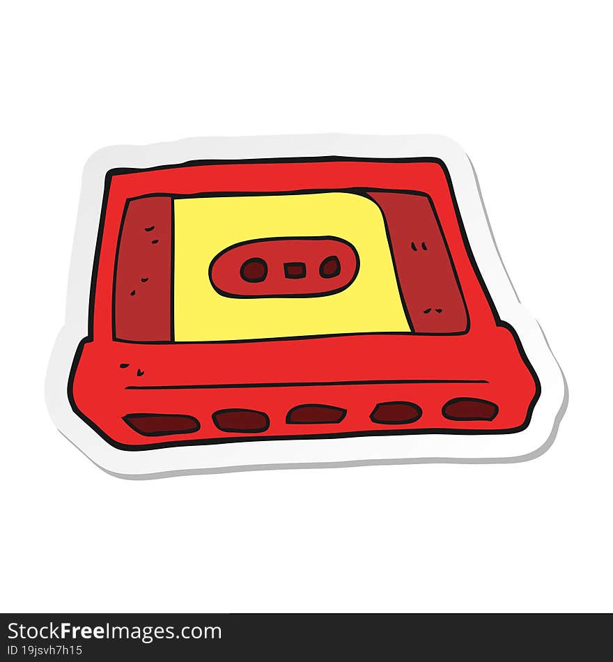 sticker of a cartoon cassette tape