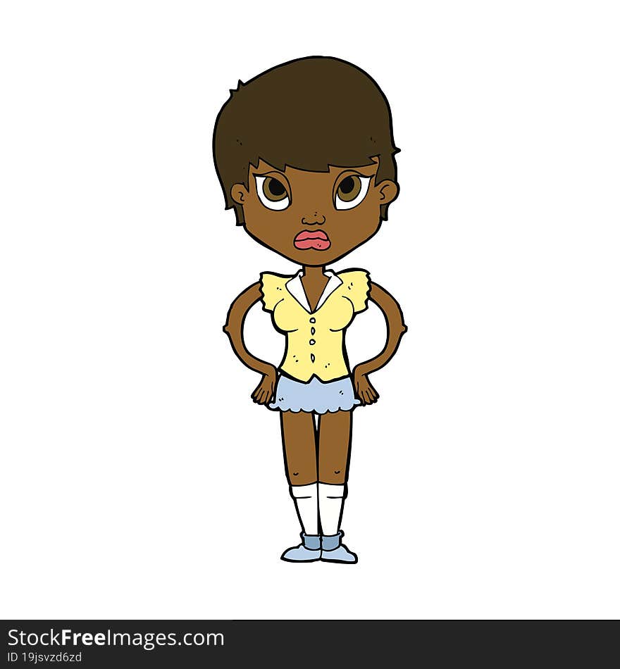 Cartoon Annoyed Girl