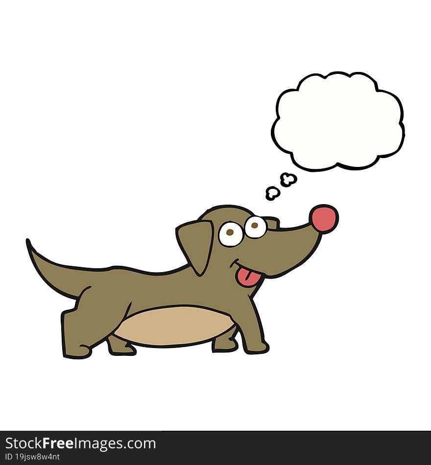 thought bubble cartoon happy little dog