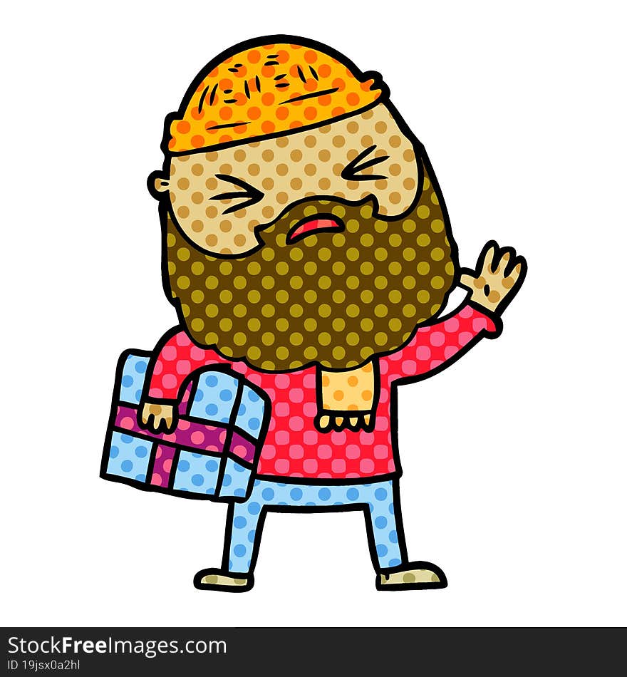 cartoon man with beard. cartoon man with beard