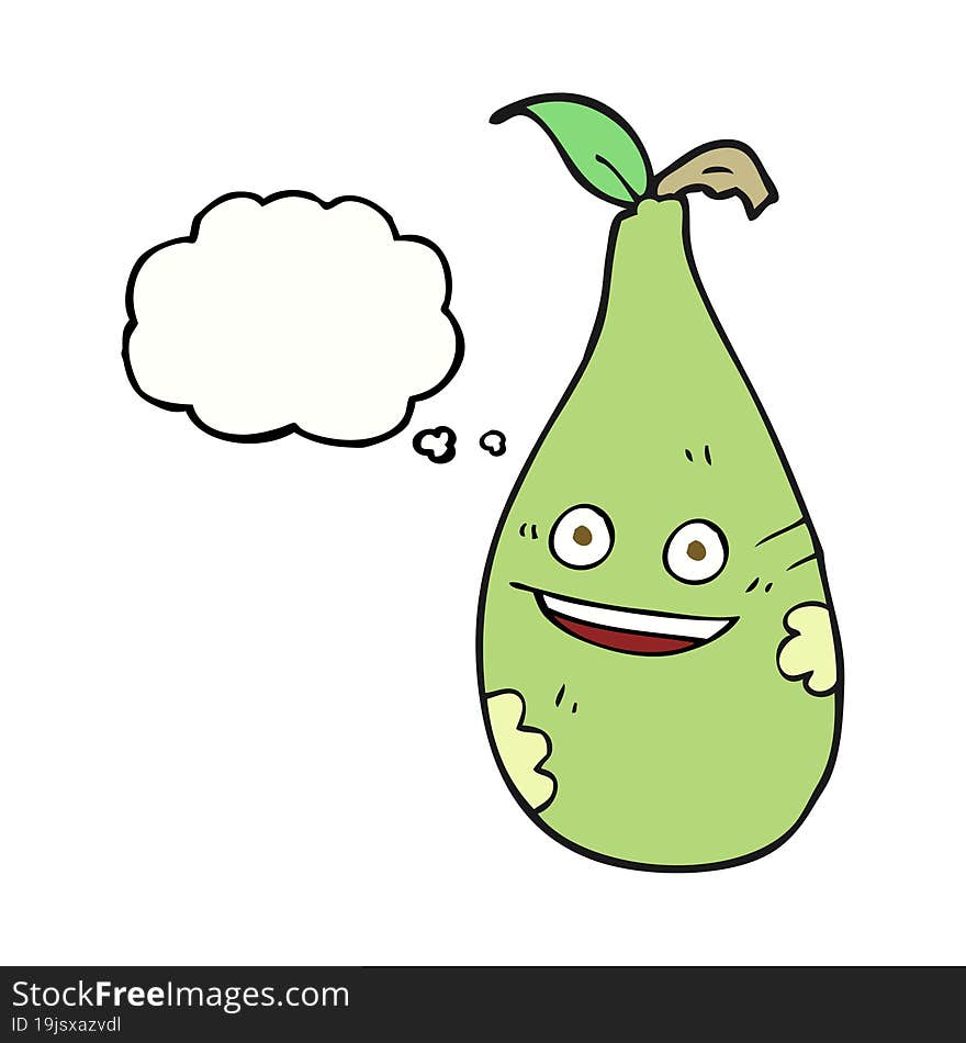 Thought Bubble Cartoon Pear