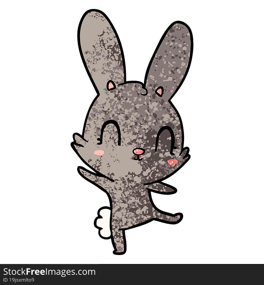 cute cartoon rabbit dancing. cute cartoon rabbit dancing