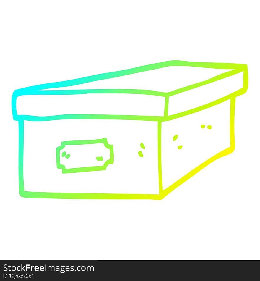 cold gradient line drawing cartoon filing box