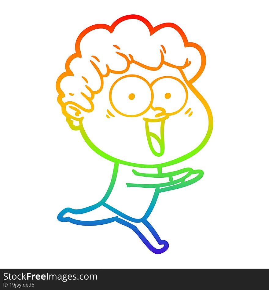 rainbow gradient line drawing of a excited man cartoon