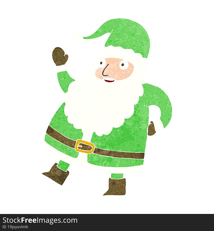 funny waving santa claus cartoon