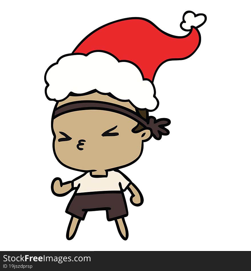 christmas cartoon of kawaii boy