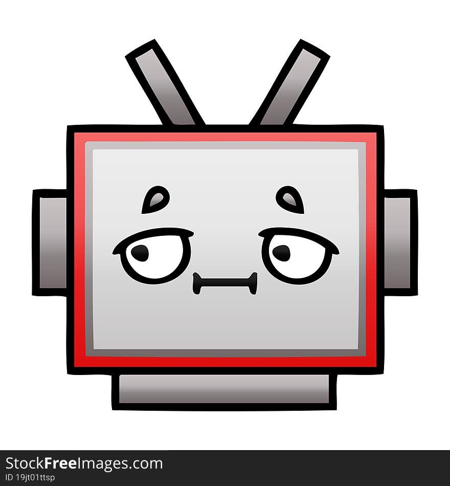 gradient shaded cartoon robot head