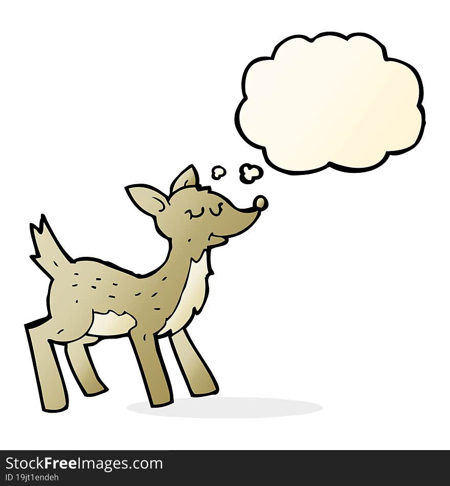 cute cartoon deer with thought bubble