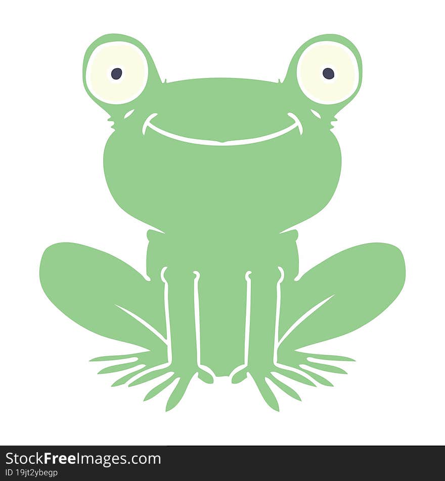 Flat Color Style Cartoon Frog