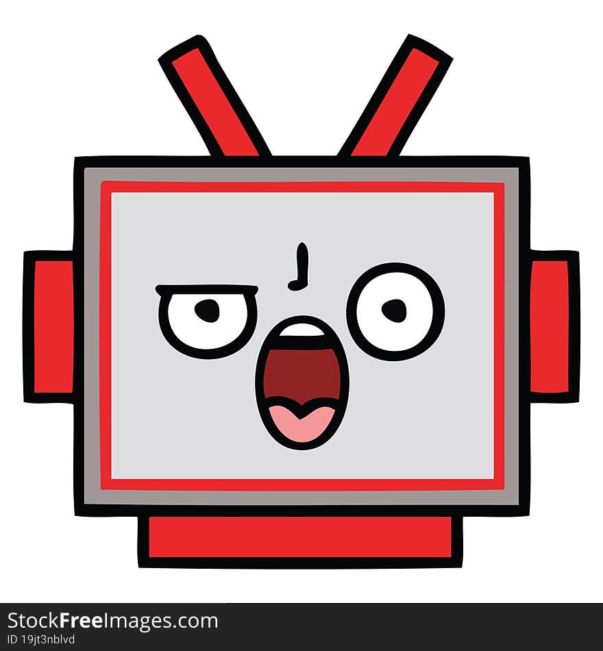 Cute Cartoon Robot Head