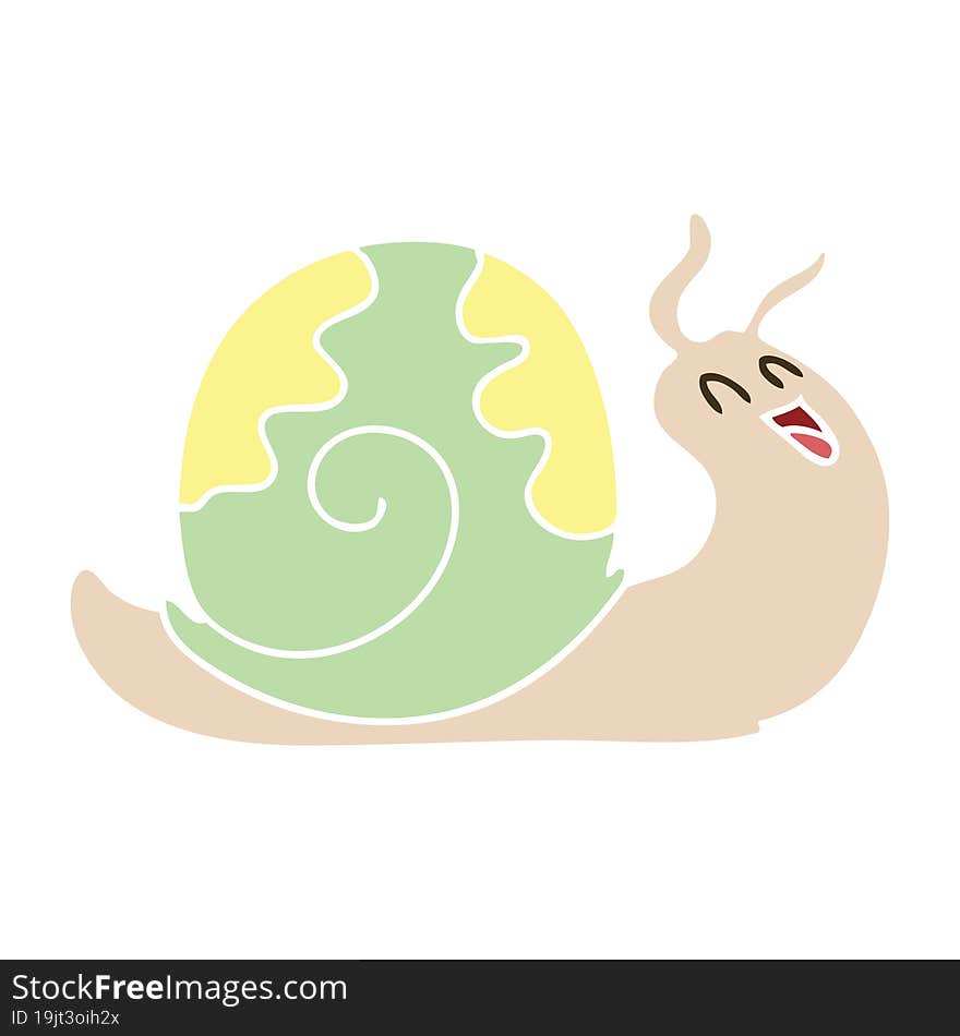 hand drawn quirky cartoon snail. hand drawn quirky cartoon snail