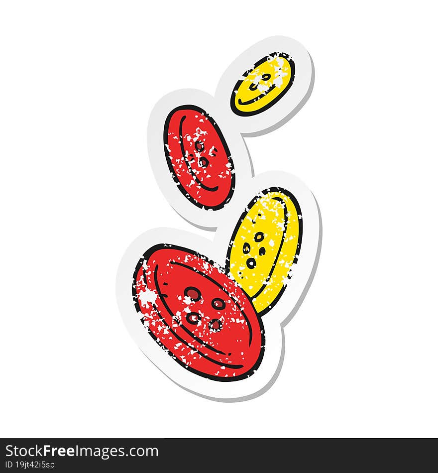 Retro Distressed Sticker Of A Cartoon Buttons