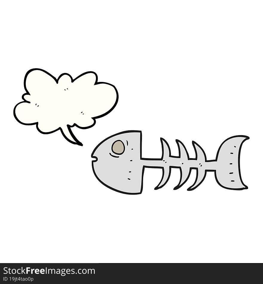 speech bubble cartoon fish bones