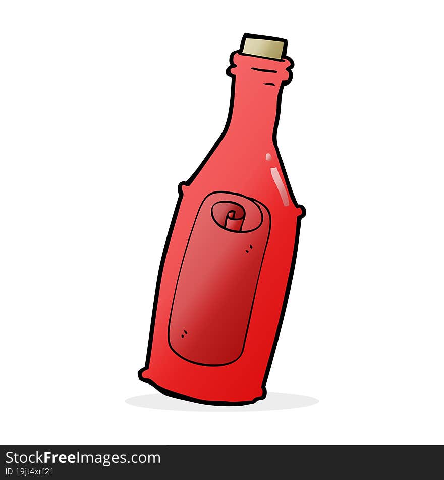 cartoon message in bottle