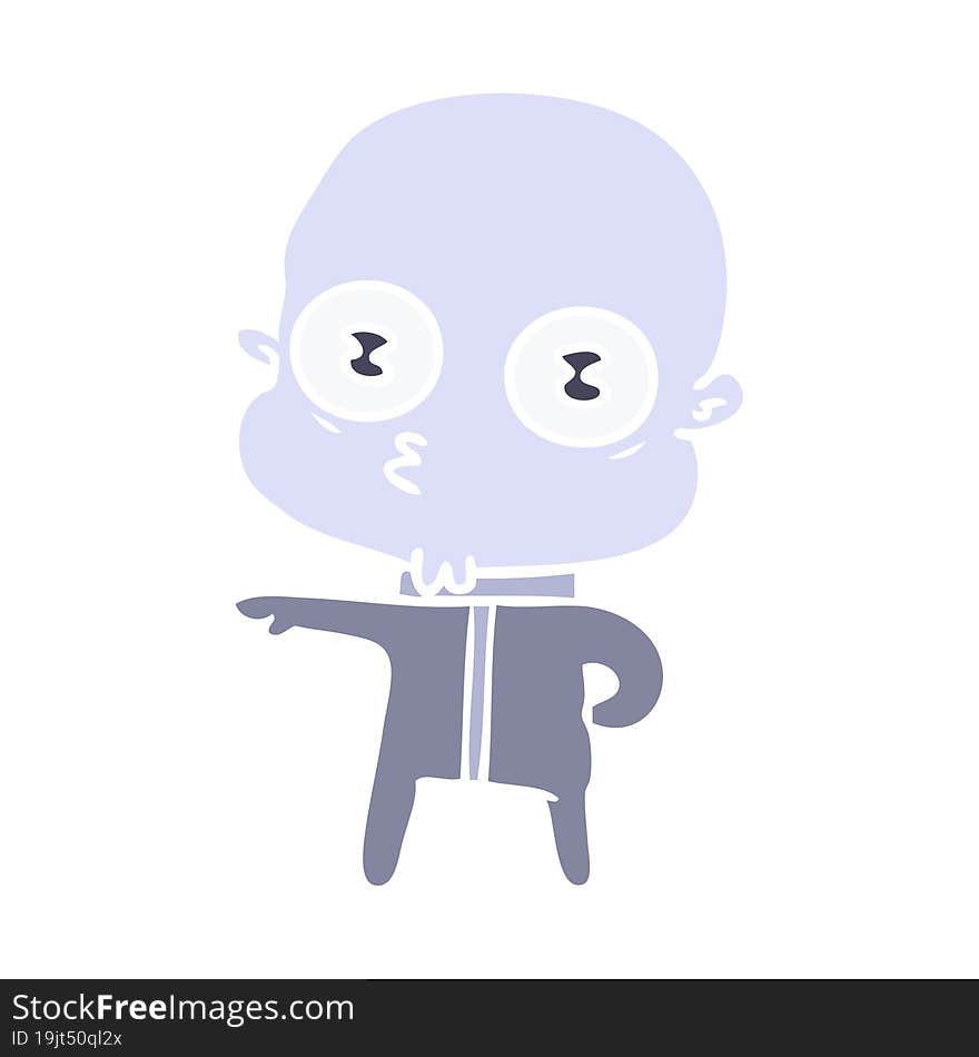 flat color style cartoon weird bald spaceman