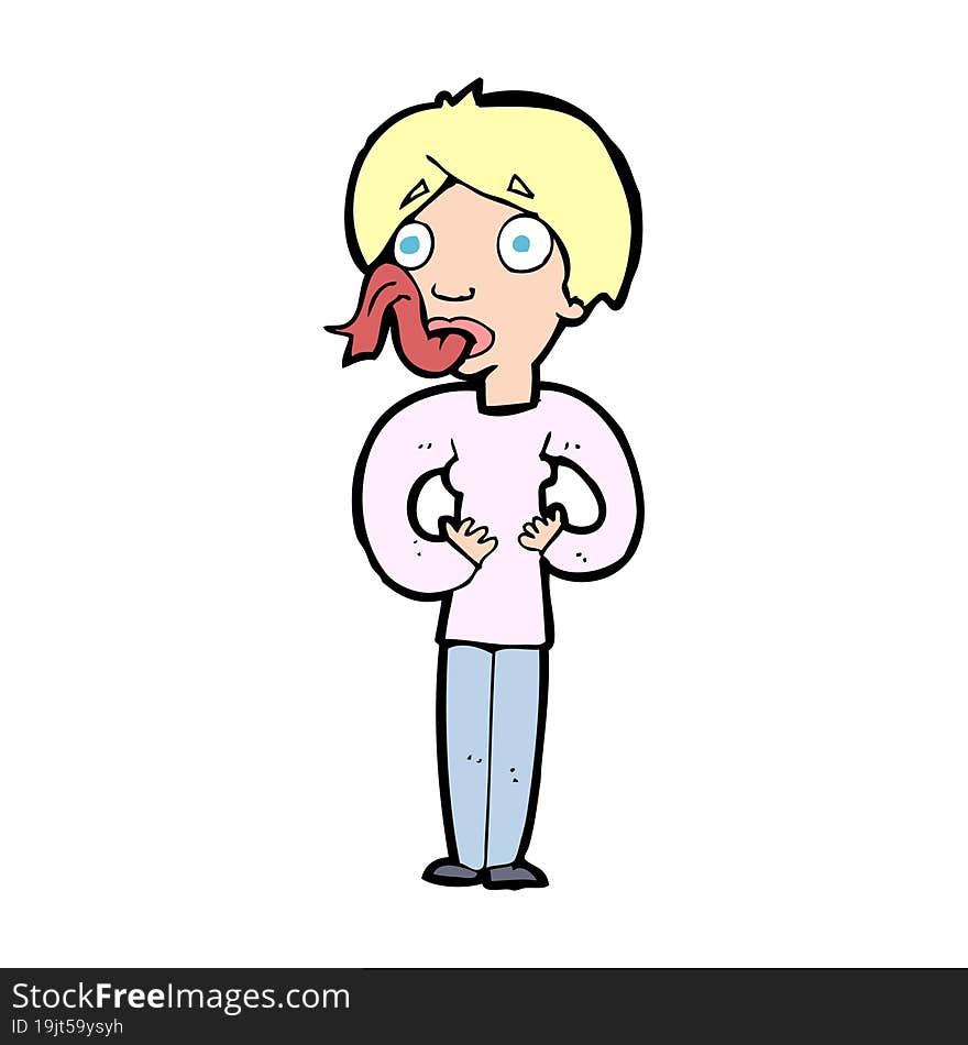 cartoon woman sticking out tongue