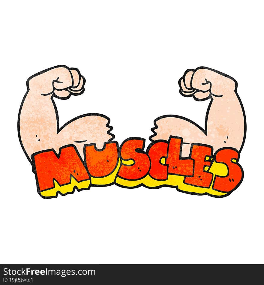 Textured Cartoon Muscles Symbol