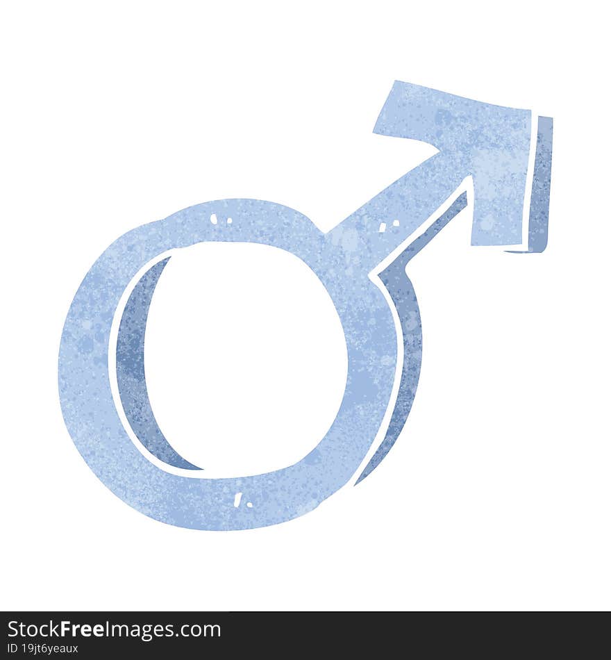 retro cartoon male symbol