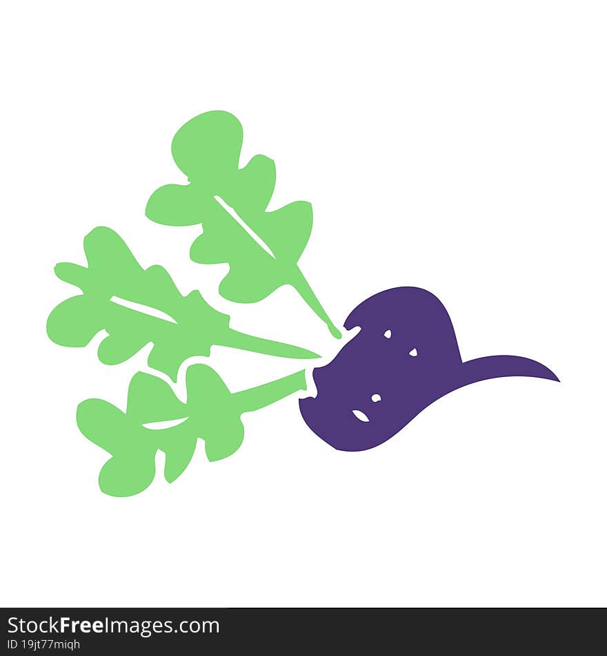 flat color illustration of a cartoon beet