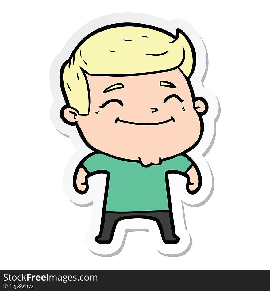 sticker of a happy cartoon man