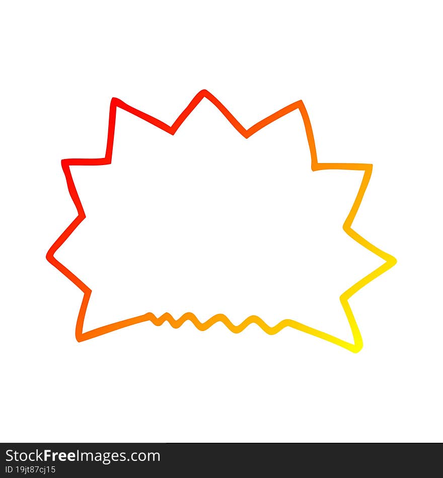 Warm Gradient Line Drawing Cartoon Big  Bang Explosion