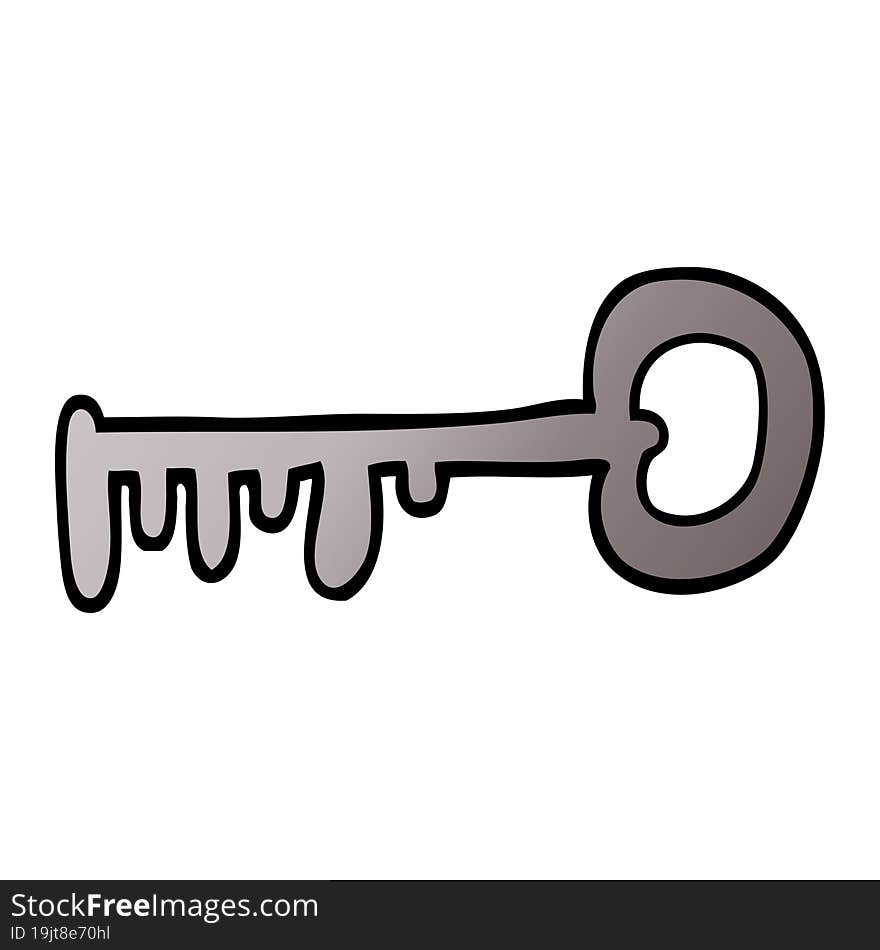 cartoon doodle metal key