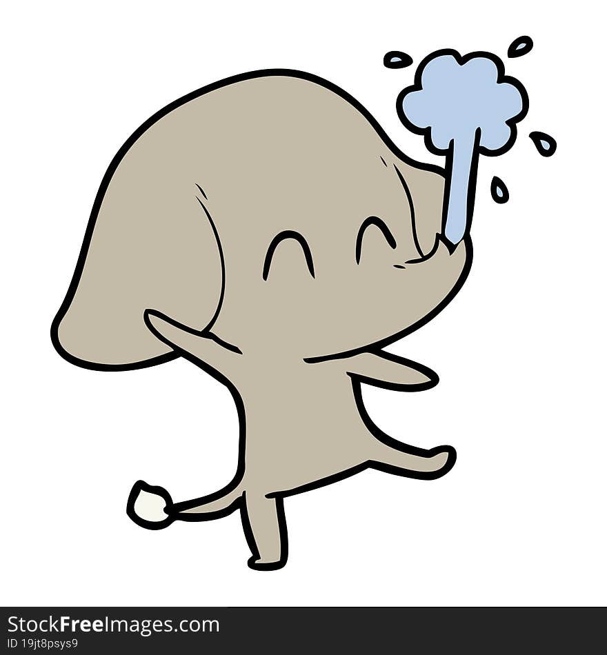 cute cartoon elephant spouting water. cute cartoon elephant spouting water