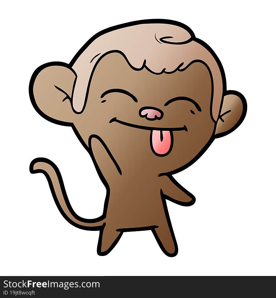 funny cartoon monkey waving. funny cartoon monkey waving