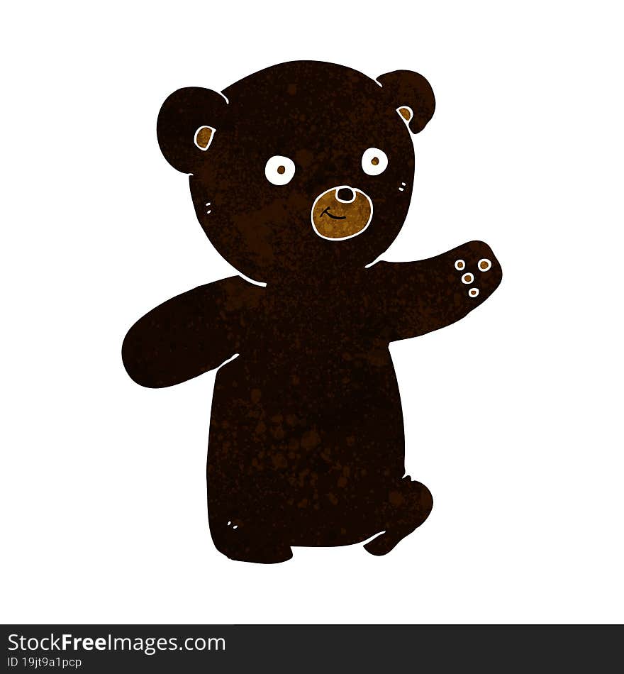 cartoon black bear cub