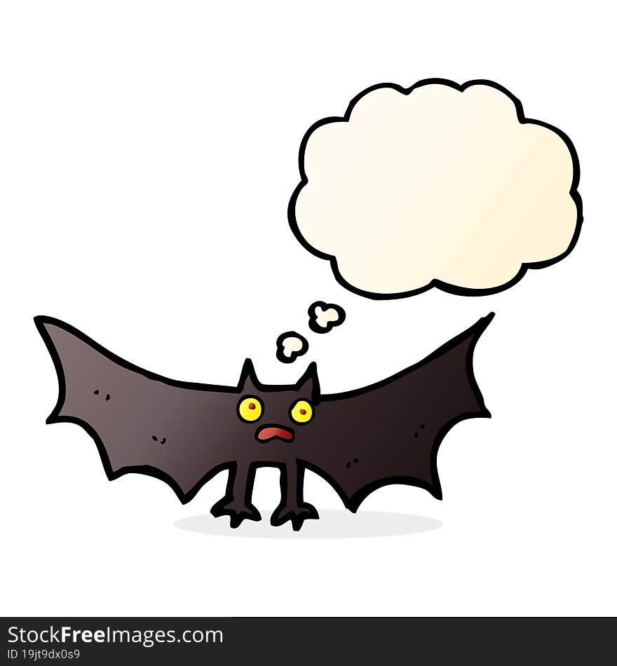 cartoon bat with thought bubble