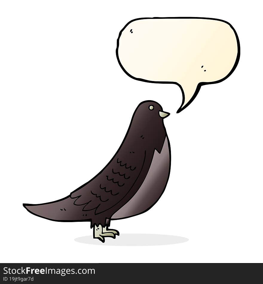 Cartoon Bird With Speech Bubble