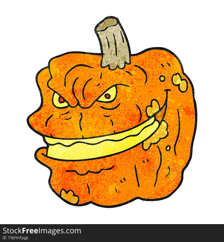 Textured Cartoon Spooky Pumpkin